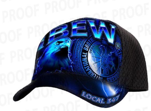 IBEW 347 Hat - Black/Blue Eagle